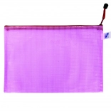 Rózsaszín hálós cipzáras boríték A4