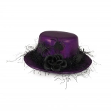 Mini kalap Lila fekete virággal és pókokkal