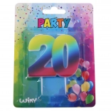 Parti gyertya Szivárvány 20-as szám