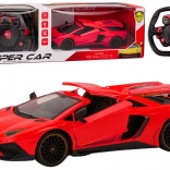 Távirányítású versenyautó 1:12 nyitható ajtókkal piros
