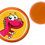 Narancssárga repülő tányér dinoszaurusz mintával, 20 cm