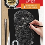 Ezüst kaparós kép kutya GRAFIX