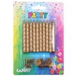 Arany színű gyertyák és tartók