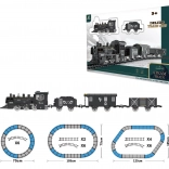 Vasúti szerelvény füsthatással és hanggal, pálya 125 × 105 cm