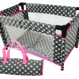 Alice csillagmintás babakisbaba szürke–rózsaszín