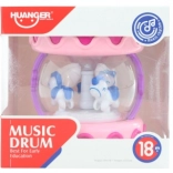 rózsaszín gyermek dob elemre világítással és dallamokkal