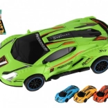 Műanyag, lendkerekes driftelő kisautó 16 cm – 4 szín készlet, 8 db dobozban