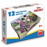 fa licencelt Mickey Mouse kockák – 12 kocka