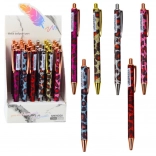 Fém automata golyóstoll leopárdmintával, kék tinta, 1,0 mm