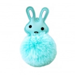 Függő dekoráció nyuszival és pomponnal (12 × 8 cm)