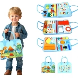 Szenzoros busy könyv dinoszauruszokkal gyerekeknek