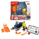 Mentő hómobil YAMAHA Phazer X‑TX 1:24 utánfutóval, mentőfigurával és lavinakutyával