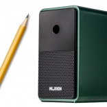 Kurblis ceruzahegyező tartállyal és állítható pengével, zöld