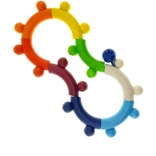 Hess csörgő a finommotorika fejlesztéséhez, színes fa