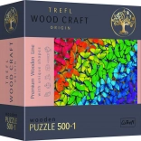 Fa puzzle Trefl Wood Craft Szivárványos pillangók 501 darab