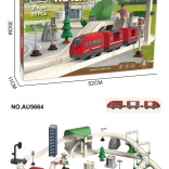Interaktív városi vonatpálya fényekkel és hangokkal, 96 darab