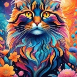 Puzzle Színes macska 1000 darabos