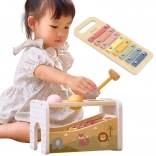 viga fa 2 az 1-ben kopogtató pad és xilofon