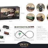 Retro vonat fénnyel, hangokkal és füsttel 216 cm