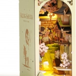 ROBOTIME FALLING SAKURA 3D könyvtámasz meleg LED világítással (fa építőkészlet)