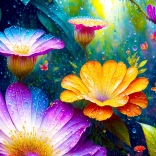 Puzzle Virágok az esőben 1000 darab