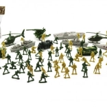 Műanyag katonák készlete kiegészítőkkel, 81 db