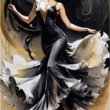 Gyémánt festmény Flamenco örvényében 30 x 40 cm