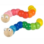 Bigjigs Toys színes fa kukac – kék