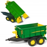 Nagy, két­tengelyes billenős pótkocsi JOHN DEERE pedáltraktorokhoz – Rolly Toys