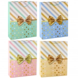 Nagy ajándéktáska arany masnival