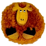 Fa mágnes pomponnal – zsiráf – kézzel készített dekoráció