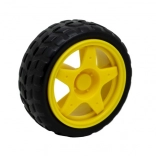 65 mm-es műanyag kerék gumiborítással Arduino robothoz