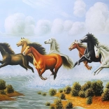 Gyémántfestés Vágtató csorda 80x40cm