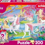 Puzzle bayala: varázslatos tündék 200 darabbal Schleich figurával