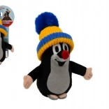 Kisvakond kék-sárga bojtos sapkával plüss 15 cm