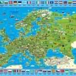 SCHMIDT puzzle illusztrált Európa-térkép – 500 darab