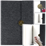 Fekete irodai mágneses A5 vonalas jegyzetfüzet