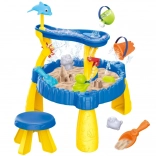 Woopie Stolek vizes és homokos XL székkel 2 az 1-ben Delfin 12 elem