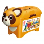 Qman Építőkocka Doboz Mackó