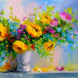 ENJOY puzzle sárga virágcsokorral, 1000 darab