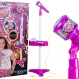 Gyermek mikrofon állvánnyal, projektorral és MP3 csatlakozással