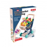 Gyermek bevásárlókocsi élelmiszerekkel és szeletelő kiegészítőkkel