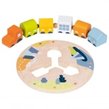 goki fűzhető fa vonat öt vagonnal