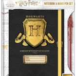 Harry Potter – jegyzetfüzet Roxfort címerrel A5 és pálca alakú toll