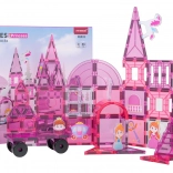 Mágneses építőkészlet Rózsaszín hercegnő 58 darab