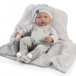 Realista baba csecsemő Liam hangokkal és puha testtel - 38 cm