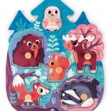 Janod fa bedugós puzzle erdei állatokkal