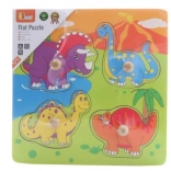 Fából készült színes dinoszauruszok puzzle