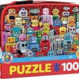 Puzzle hőszigetelt uzsonnás dobozban Robotok 100 darab