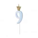 Torta gyertya Kék Koronával 9-es szám